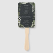 Éventail Hiver Meadow | Programme de mariage botanique vert (Devant)