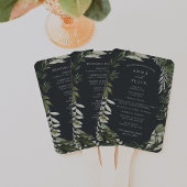 Éventail Hiver Meadow | Programme de mariage botanique vert
