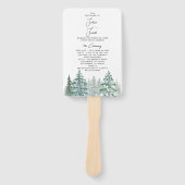 Éventail Hiver Pins Rustiques Lanterne Mariage botanique (Devant)