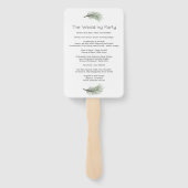 Éventail Hiver Rose Pine Holly Programme de mariage Hand Fa (Dos)