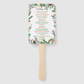 Éventail Holly Feuilles Berry Noël | Programme de mariage (Dos)