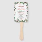 Éventail Holly Feuilles Berry Noël | Programme de mariage (Devant)