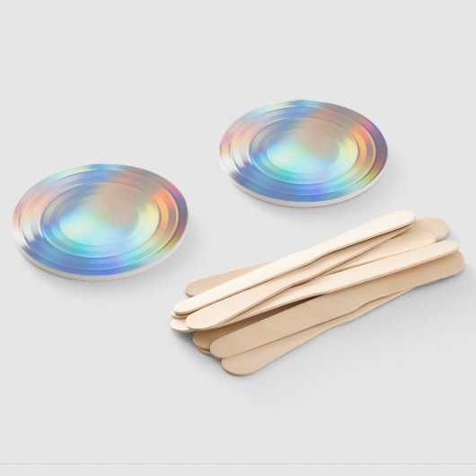 Éventail Hologramme moderne Pastel Arc-en-ciel Sirène Unico (Non-assemblé)