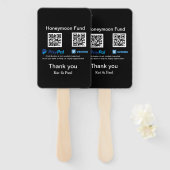 Éventail Honeymoon Fund PayPal Venmo QR code Merci (Devant et derrière)