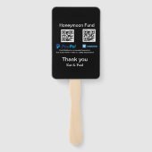 Éventail Honeymoon Fund PayPal Venmo QR code Merci (Dos)