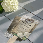 Éventail Horseshoe Hydrangea Programmes de mariage en bois