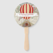 Éventail Hot Air Balloons Vintage Adventure Baby shower (Dos)