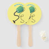 Éventail Humour de dessin animé de l'aspirateur mignon (Devant et derrière)