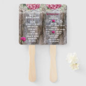 Éventail Hydrangeas dentelle et grange Mariage à main (Devant et derrière)