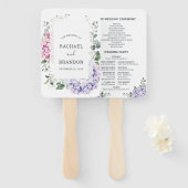 Éventail Hydrangées rose pâle et mariage d'eucalyptus (Devant et derrière)