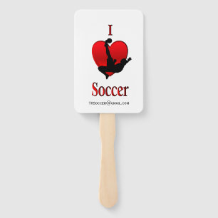 Éventail I Heart Soccer avec courriel ou nom de l'équipe