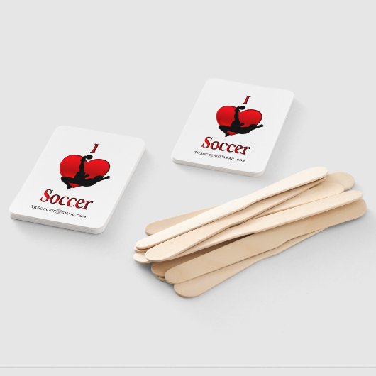 Éventail I Heart Soccer avec courriel ou nom de l'équipe (Non-assemblé)