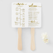 Éventail Icône d'itinéraire de mariage Programme de mariage (Devant et derrière)