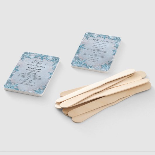 Éventail Icy Froid Snowflakes Winter Wonderland Mariage (Non-assemblé)