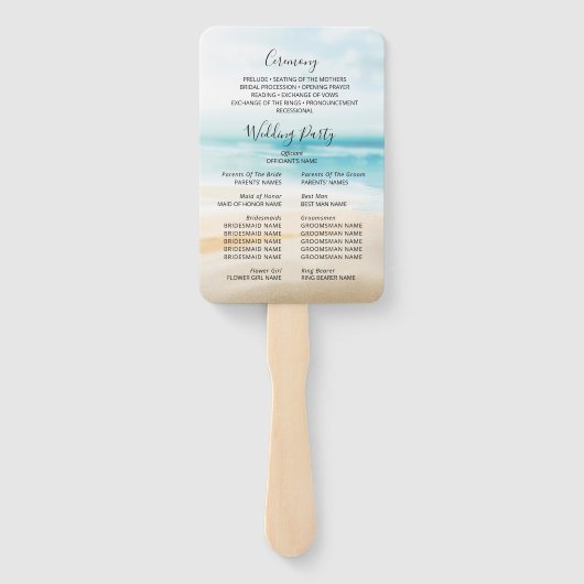 Éventail Île Paradise Beach Fête de Mariage Tropicale (Dos)