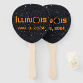 Éventail Illinois 2024 Total Solaire Eclipse (Devant et derrière)