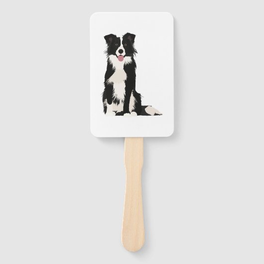 Éventail Illustration Collie Bordure ! (Devant)