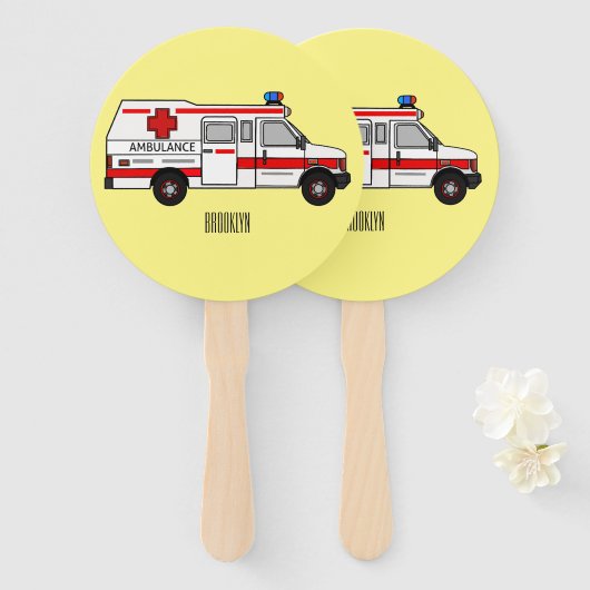 Éventail Illustration d'ambulance (Devant et derrière)
