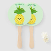 Éventail Illustration d'ananas mignon (Devant et derrière)