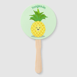 Éventail Illustration d'ananas mignon