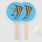 Éventail Illustration d'angelfish (Devant et derrière)