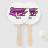 Éventail Illustration d'aubergine (Devant et derrière)