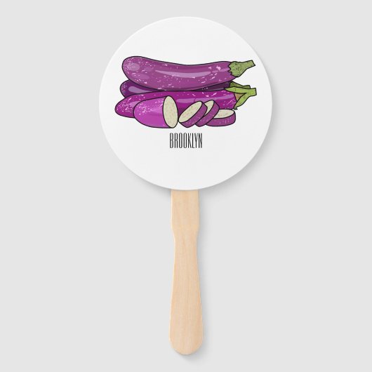 Éventail Illustration d'aubergine (Devant)