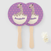 Éventail Illustration d'autruche pour bébé à couver mignon (Devant et derrière)