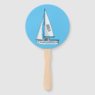 Éventail Illustration de bateau à voiles de dessin animé