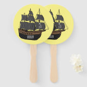 Éventail Illustration de bateau pirate (Devant et derrière)