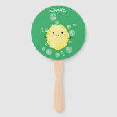 Éventail Illustration de bulles de caricatures de citron mo (Dos)