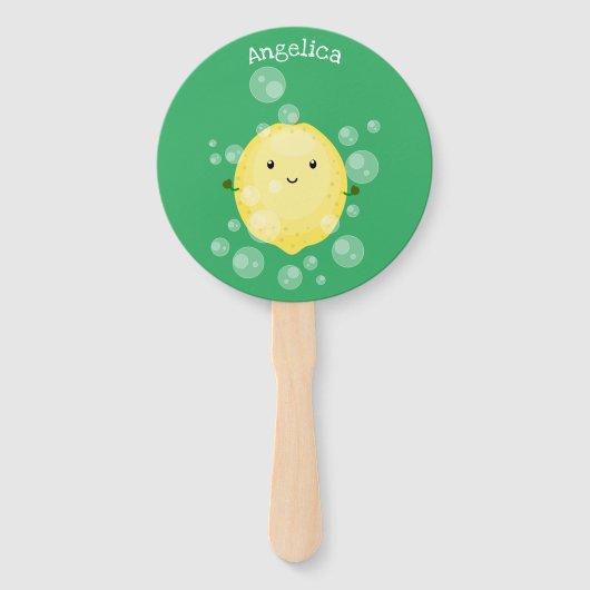 Éventail Illustration de bulles de caricatures de citron mo (Devant)