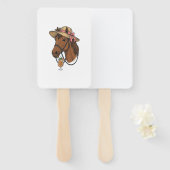 Éventail Illustration de chapeau d'été cocktail cheval vint (Devant et derrière)
