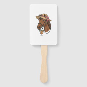 Éventail Illustration de chapeau d'été cocktail cheval vint