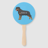 Éventail Illustration de chien Rottweiler (Dos)