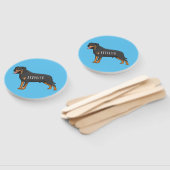 Éventail Illustration de chien Rottweiler (Non-assemblé)