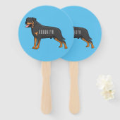 Éventail Illustration de chien Rottweiler (Devant et derrière)