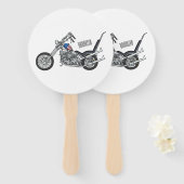 Éventail Illustration de Chopper Motorcycle 1950 (Devant et derrière)