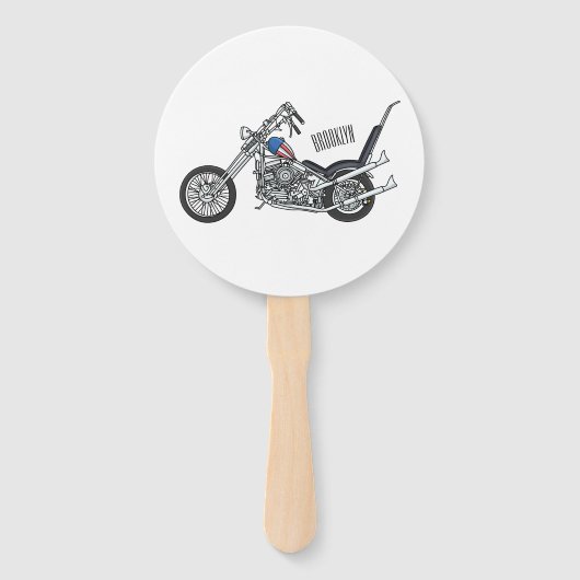Éventail Illustration de Chopper Motorcycle 1950 (Devant)