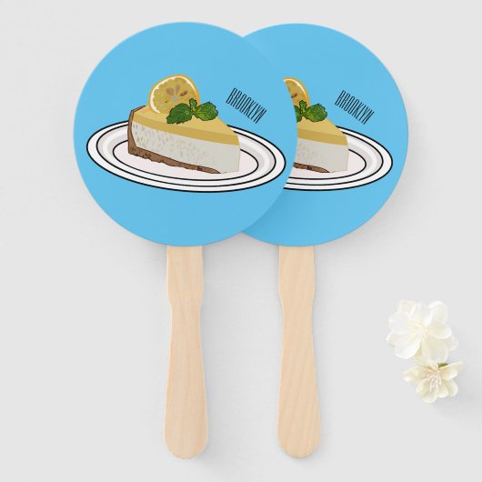 Éventail Illustration de citron cheesecake (Devant et derrière)