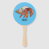 Éventail Illustration de crabe ermite (Dos)