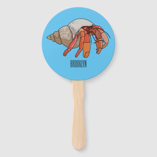 Éventail Illustration de crabe ermite (Devant)