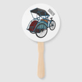 Éventail Illustration de cyclo-pousse (Dos)