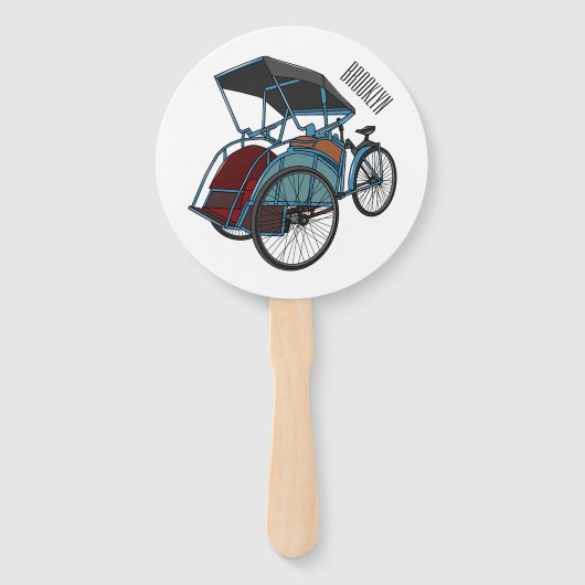 Éventail Illustration de cyclo-pousse (Devant)