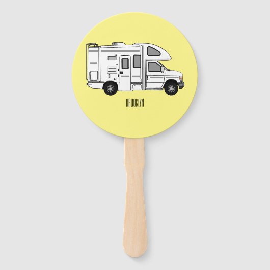 Éventail Illustration de dessin animé Campervan (Devant)