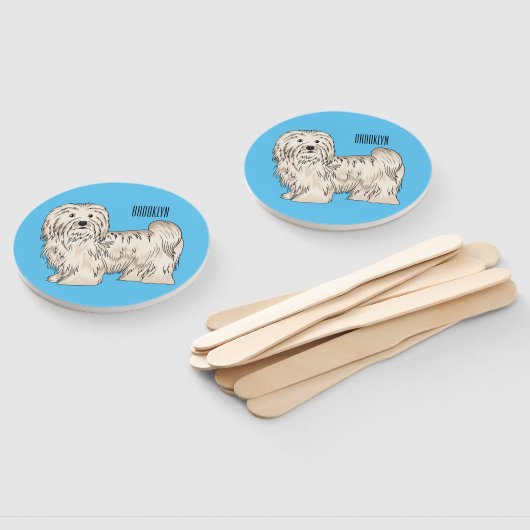 Éventail Illustration de dessin de chien de Havan (Non-assemblé)