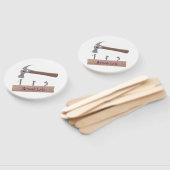 Éventail Illustration de dessin mignon, marteau et ongles (Non-assemblé)