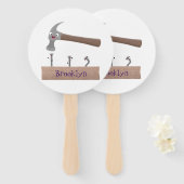 Éventail Illustration de dessin mignon, marteau et ongles (Devant et derrière)