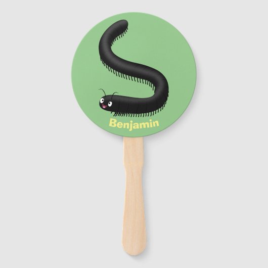 Éventail Illustration de dessin mignon millipede (Devant)