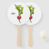 Éventail Illustration de dessin Radish (Devant et derrière)